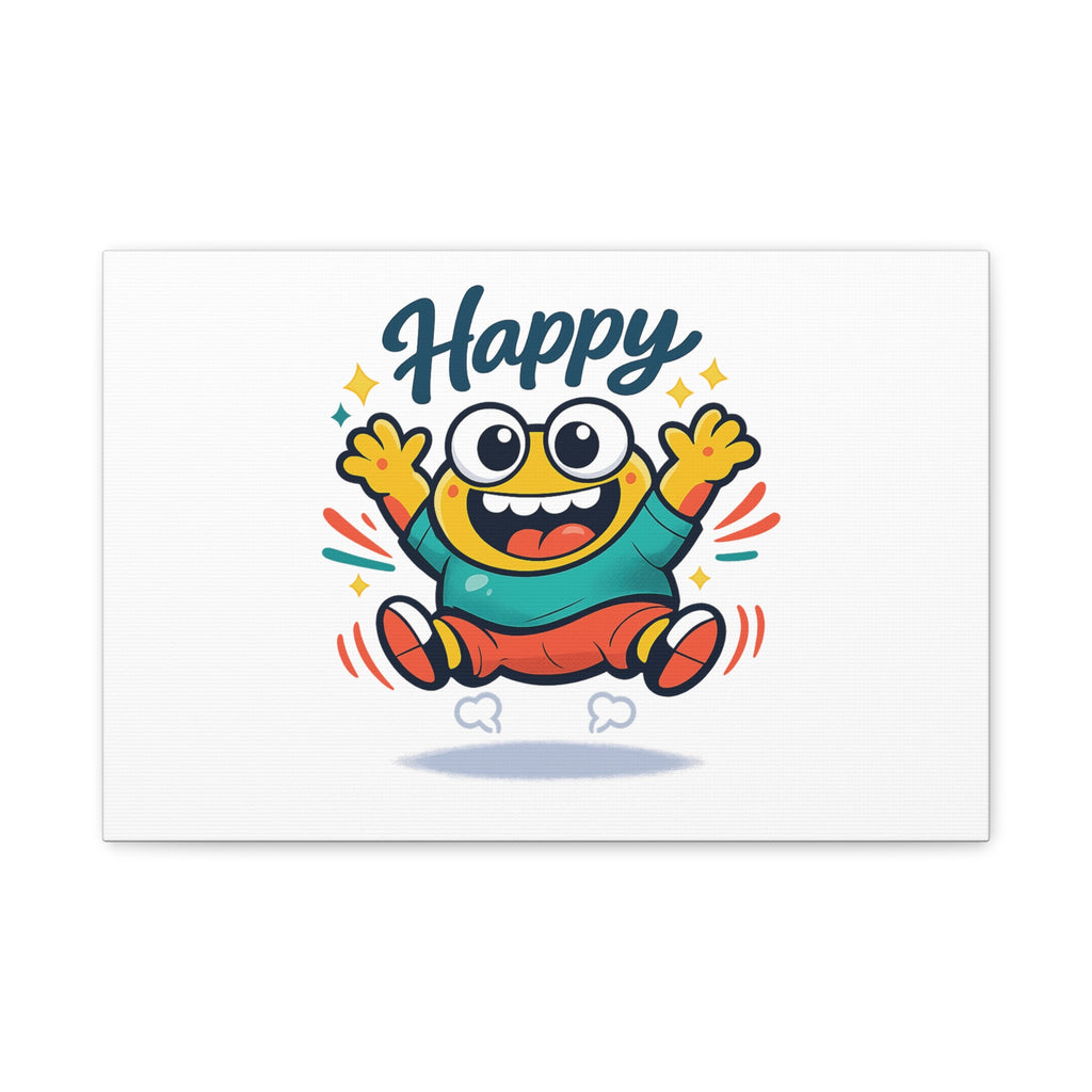 Happy Blob Cartoon Canvas | Bold Cartoon, Thick Outline, Kawaii Minimal