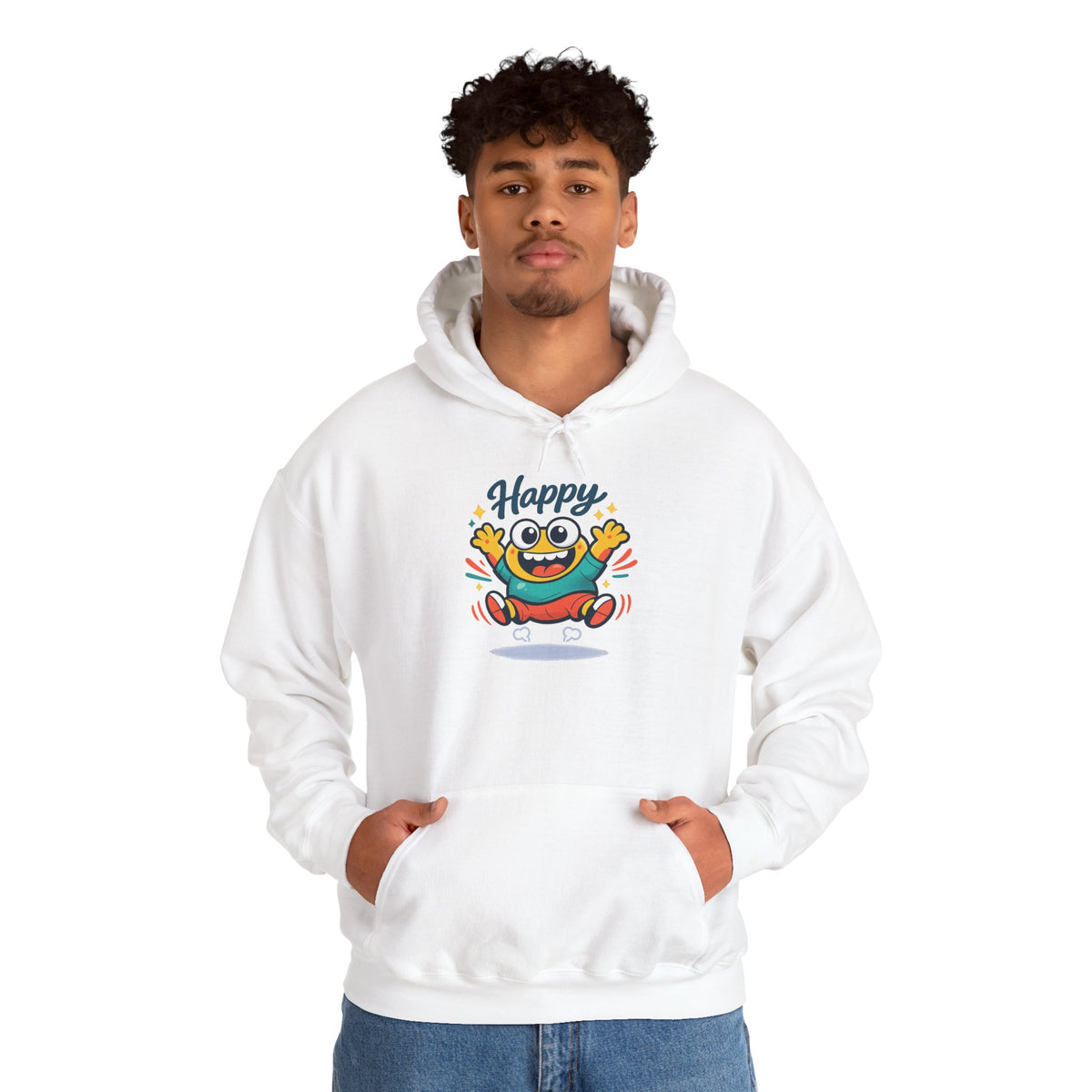 Happy Blob Cartoon Hoodie Kawaii Mood Graphic