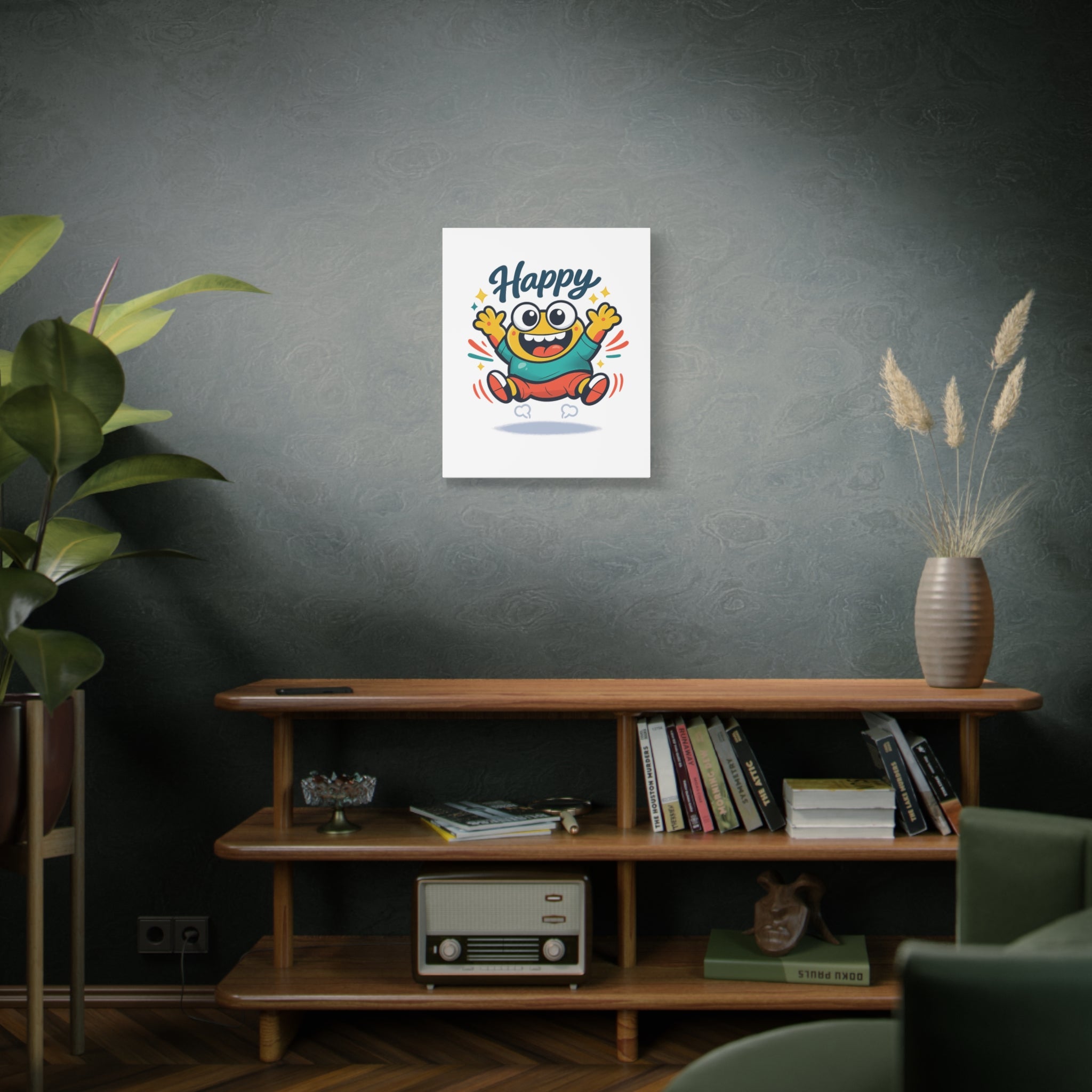 Happy Blob Cartoon Canvas | Bold Cartoon, Thick Outline, Kawaii Minimal