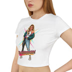I'm Unstoppable! Women's Baby Tee - Empowering Retro Graphic Crop Top