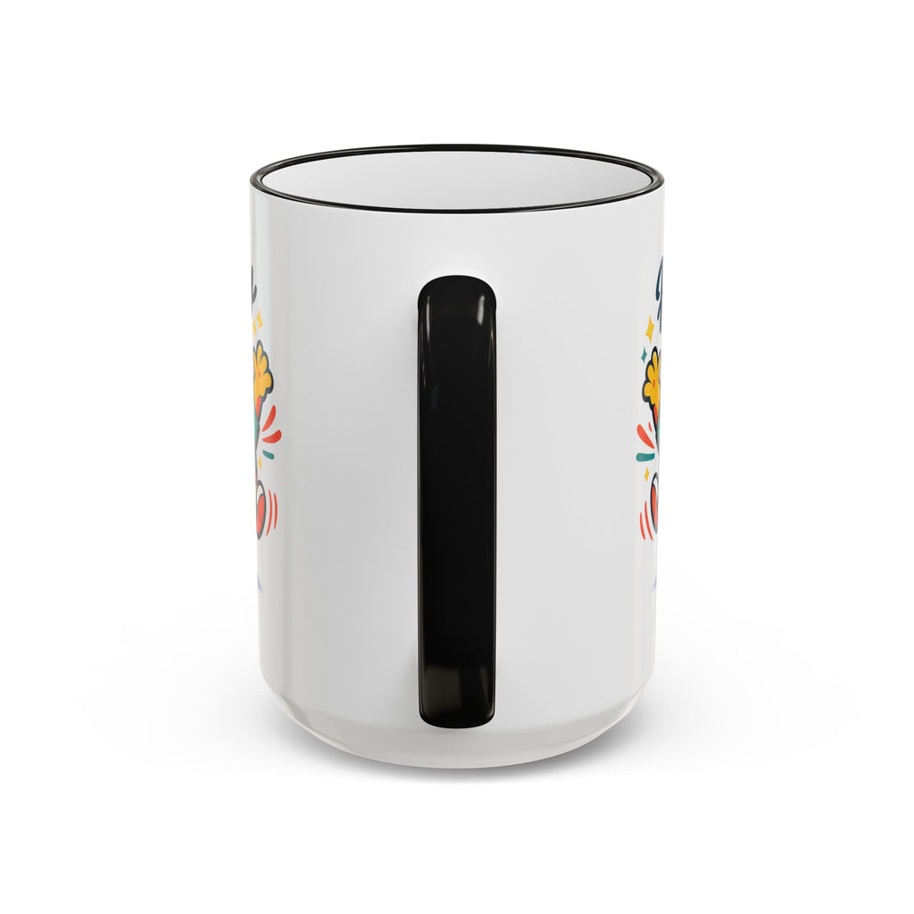 Happy Monster Accent Mug - Cute Cartoon Coffee Cup (11oz/15oz)