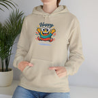 Happy Blob Cartoon Hoodie | kawaii minimal, thick outline mood face