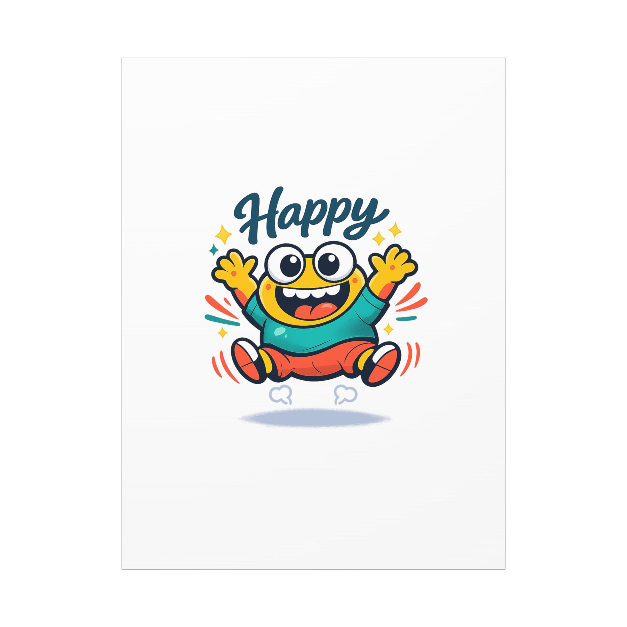Happy Blob Cartoon Canvas | Bold Cartoon, Thick Outline, Kawaii Minimal