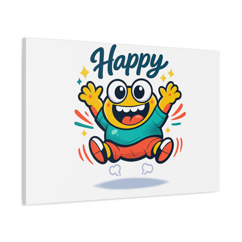 Happy Blob Cartoon Canvas | Bold Cartoon, Thick Outline, Kawaii Minimal