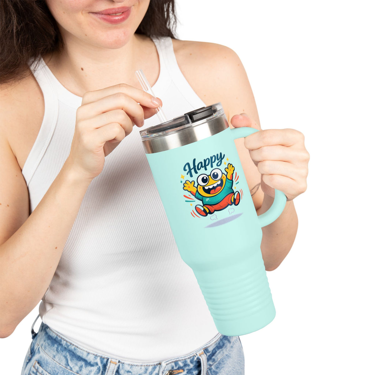 Happy Monster 40oz Insulated Travel Mug