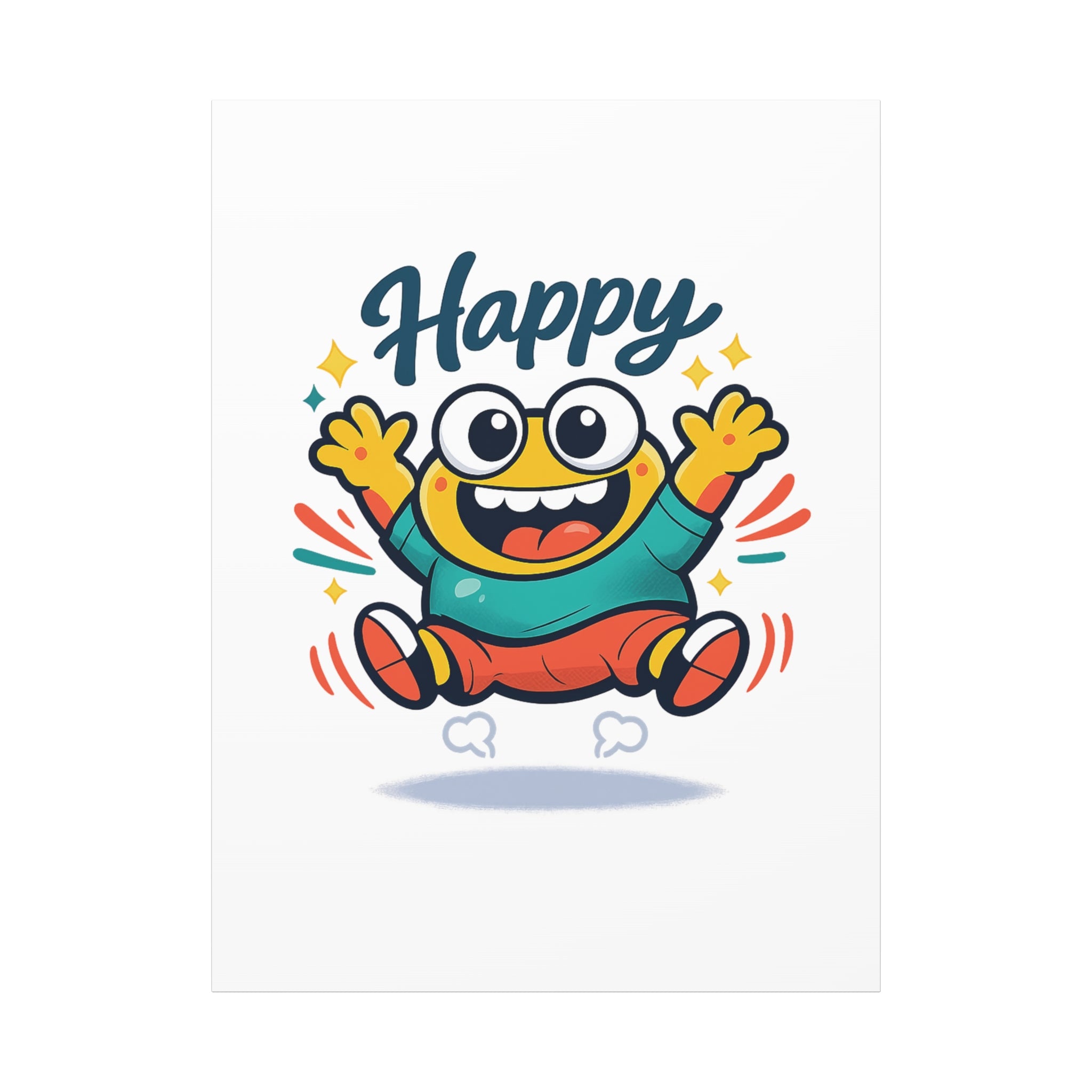 Happy Blob Cartoon Canvas | Bold Cartoon, Thick Outline, Kawaii Minimal