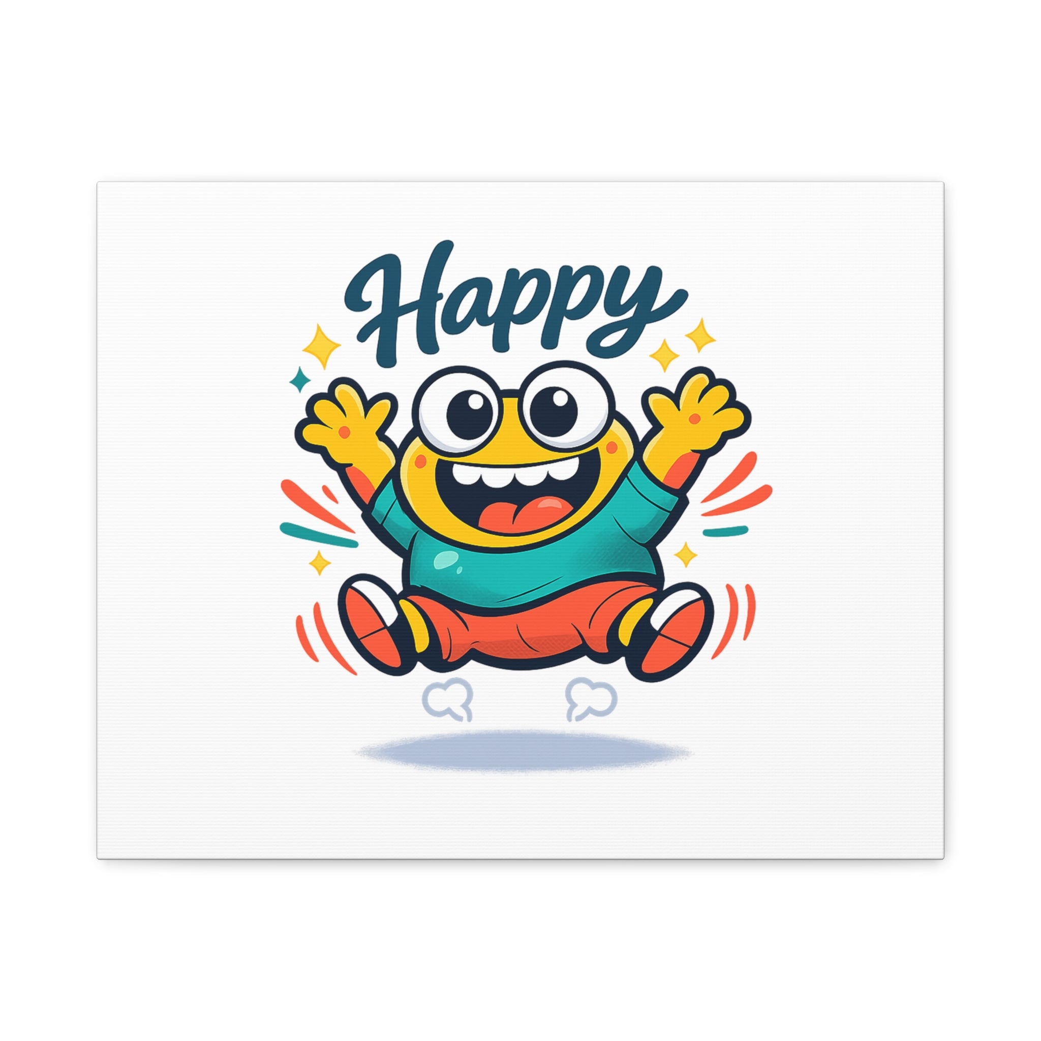 Happy Blob Cartoon Canvas | Bold Cartoon, Thick Outline, Kawaii Minimal