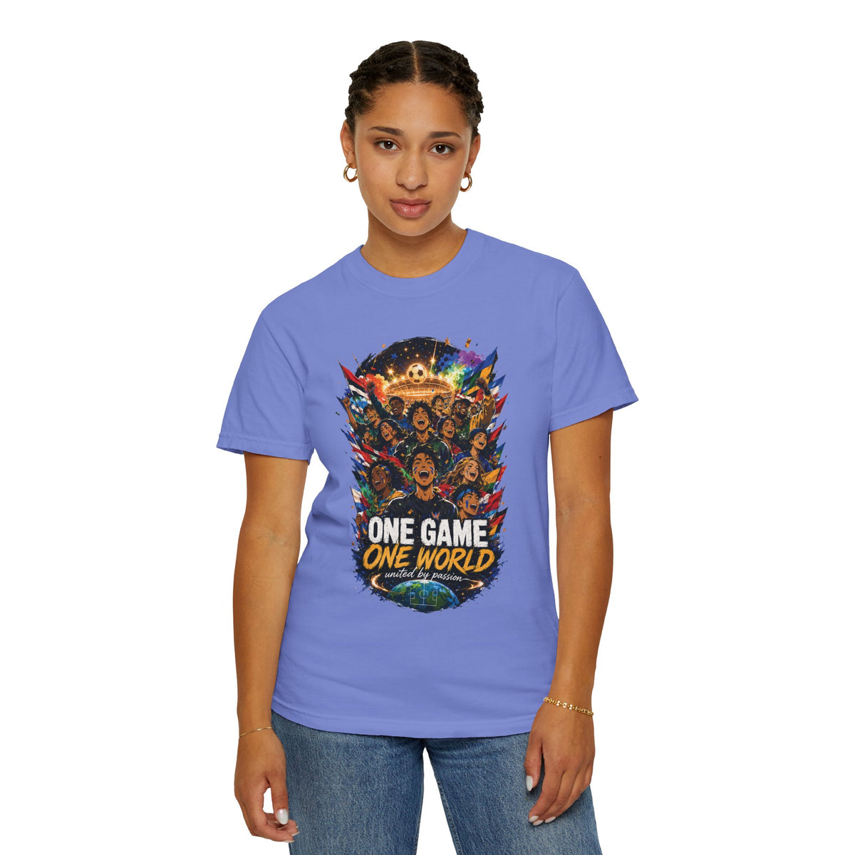 One Game One World Soccer T Shirt International Football Graphic Tee