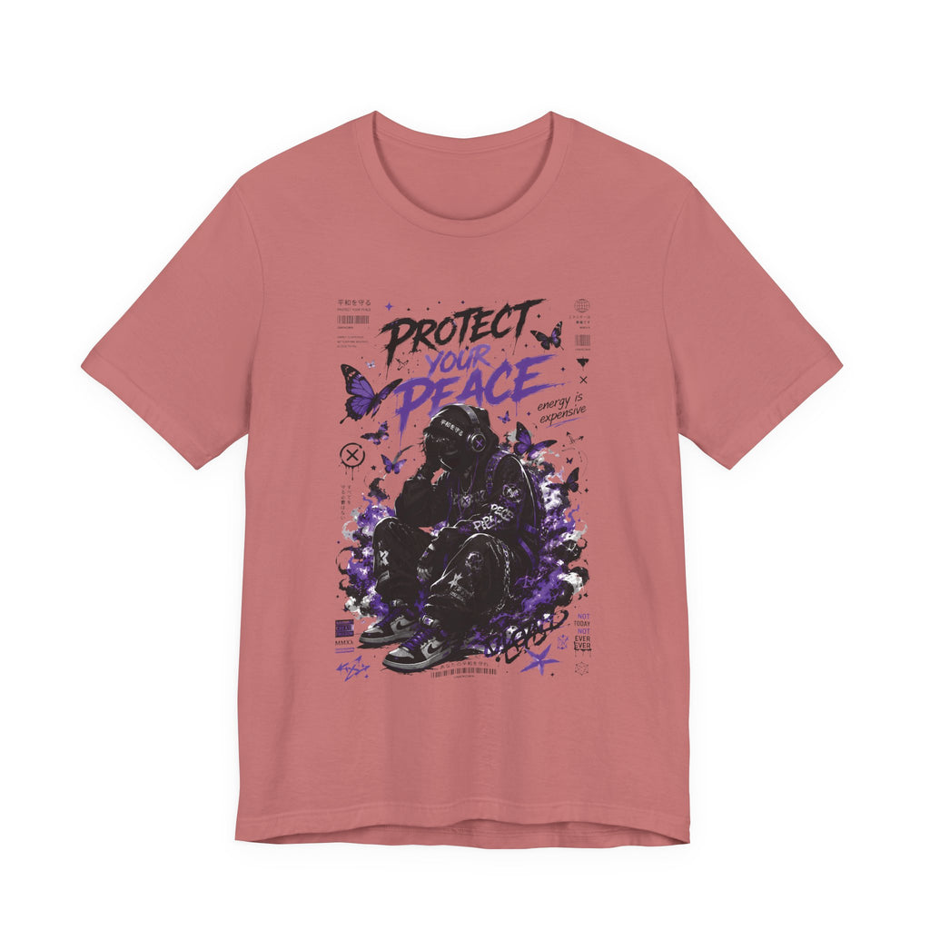 Protect Your Peace T-Shirt — Gothic Butterfly Graphic Tee