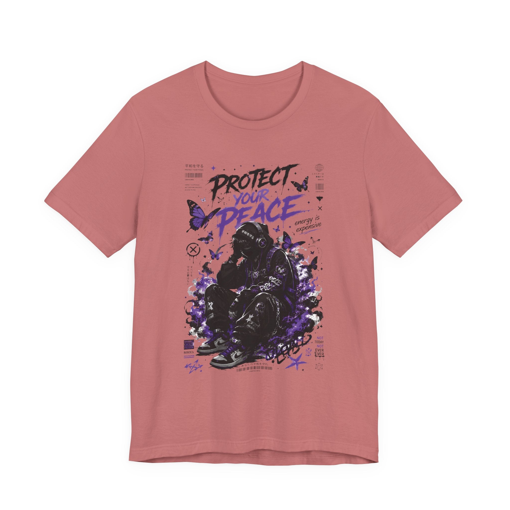 Protect Your Peace T-Shirt — Gothic Butterfly Graphic Tee