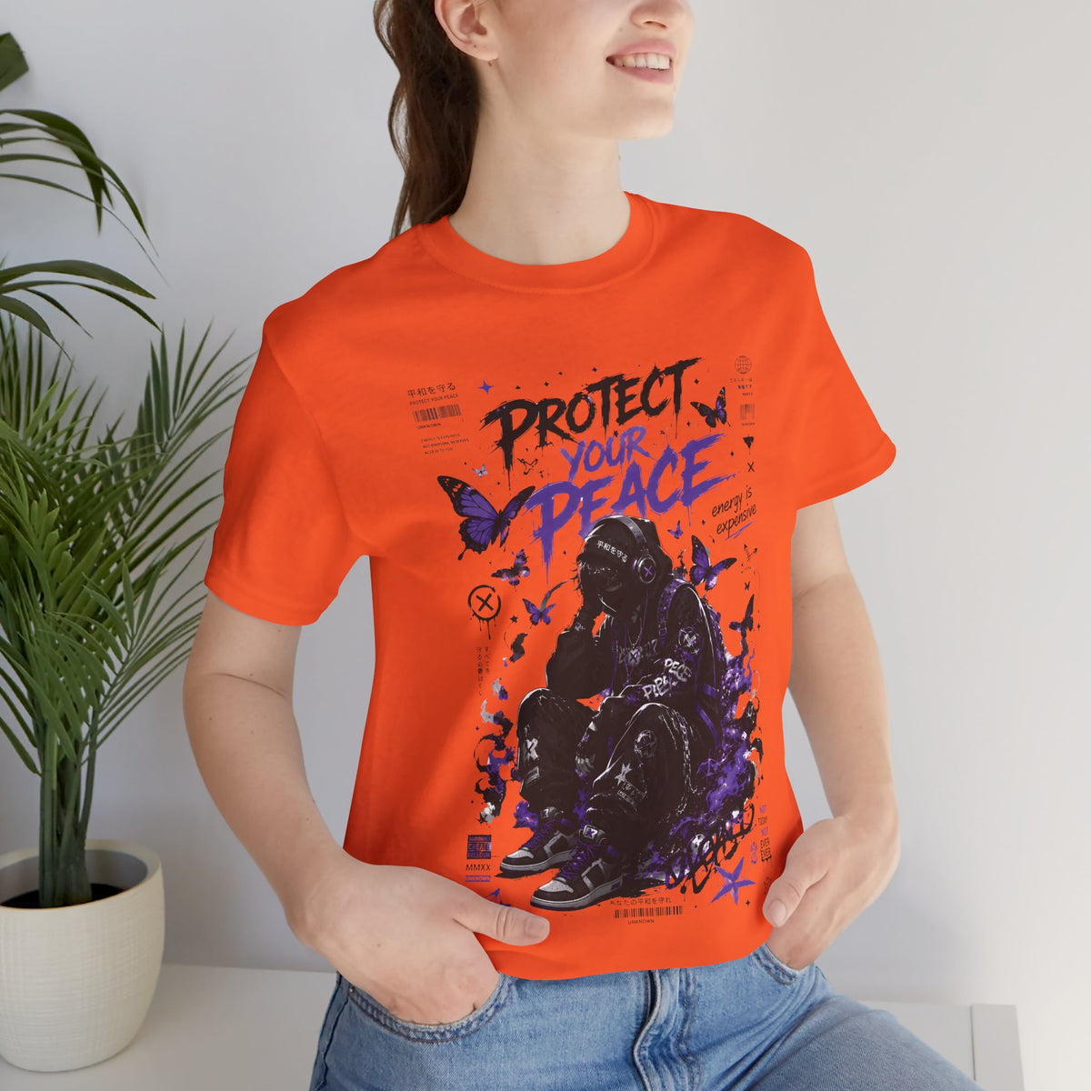 Protect Your Peace Gothic Butterfly Graphic T Shirt