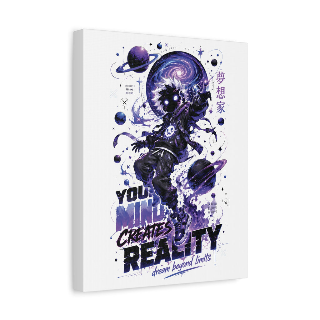 Space Astronaut Canvas Print — “You Mind Creates Reality” Inspirational Wall Art