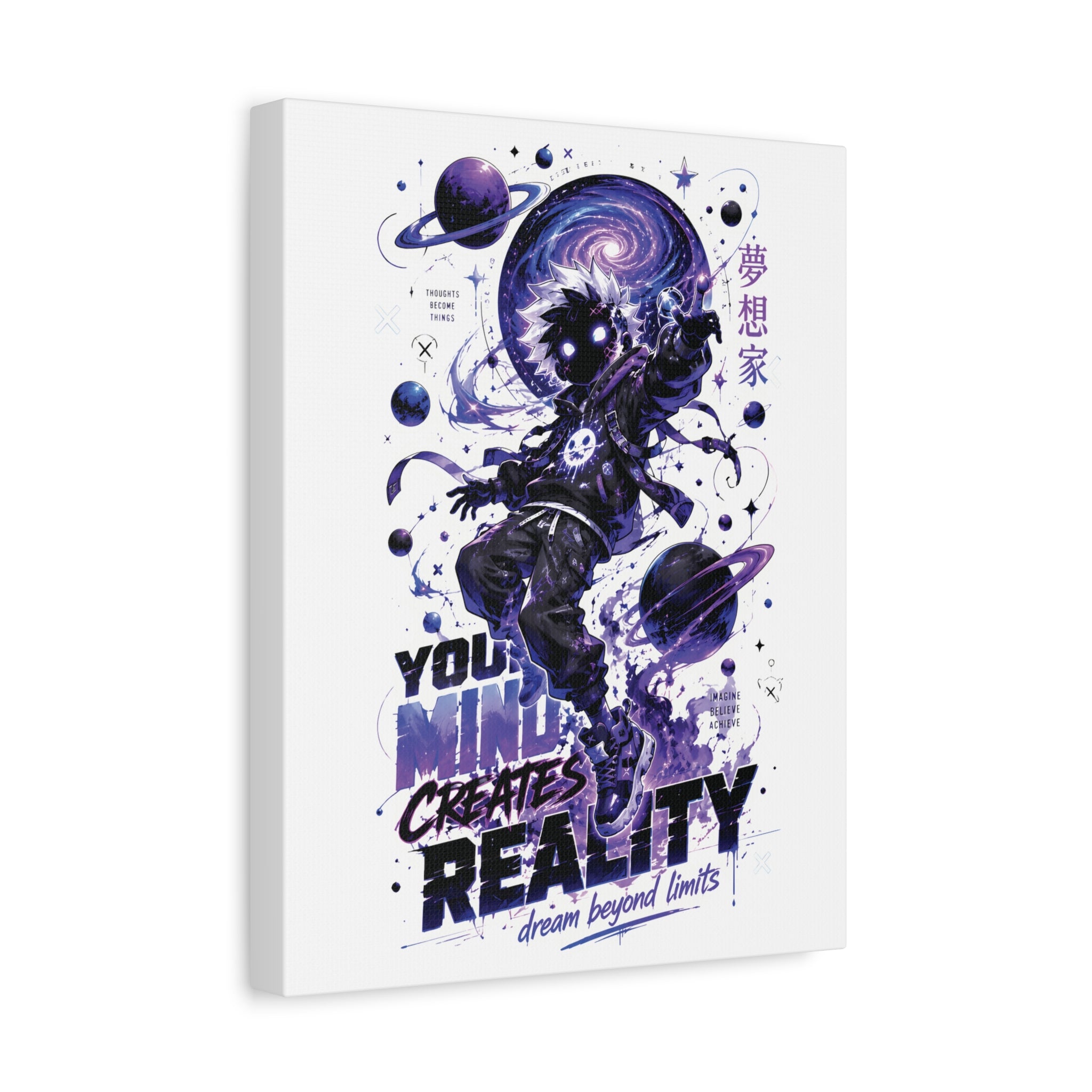 Space Astronaut Canvas Print — “You Mind Creates Reality” Inspirational Wall Art