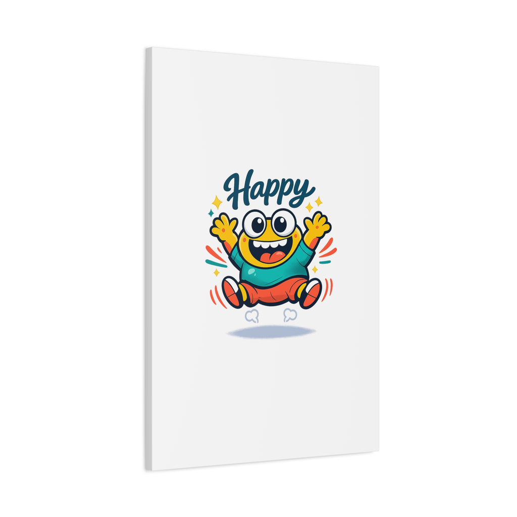 Happy Blob Cartoon Canvas | Bold Cartoon, Thick Outline, Kawaii Minimal