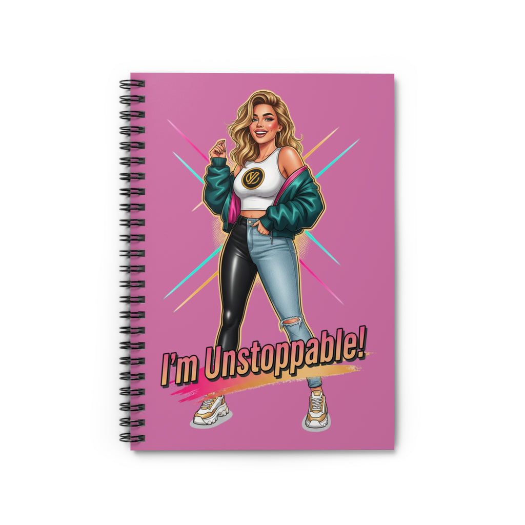 I'm Unstoppable! Spiral Notebook — Motivational Pink Journal for Women
