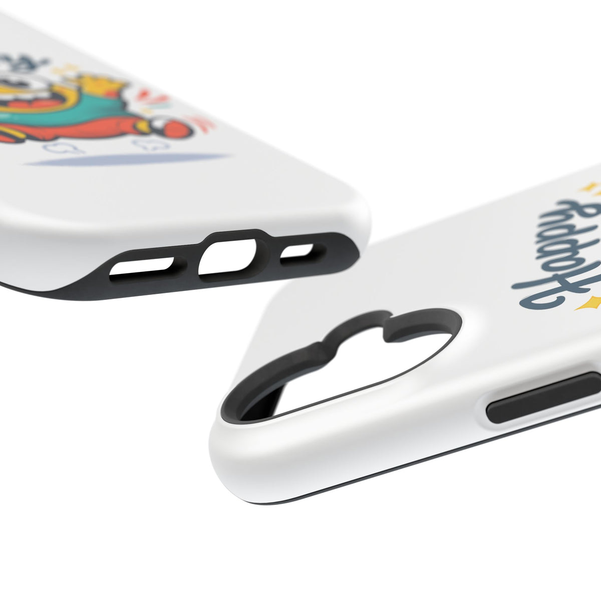 Happy Monster Magnetic Protective Phone Case White