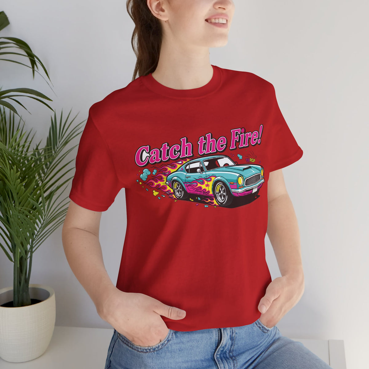 Catch the Fire Vintage Muscle Car Graphic T Shirt