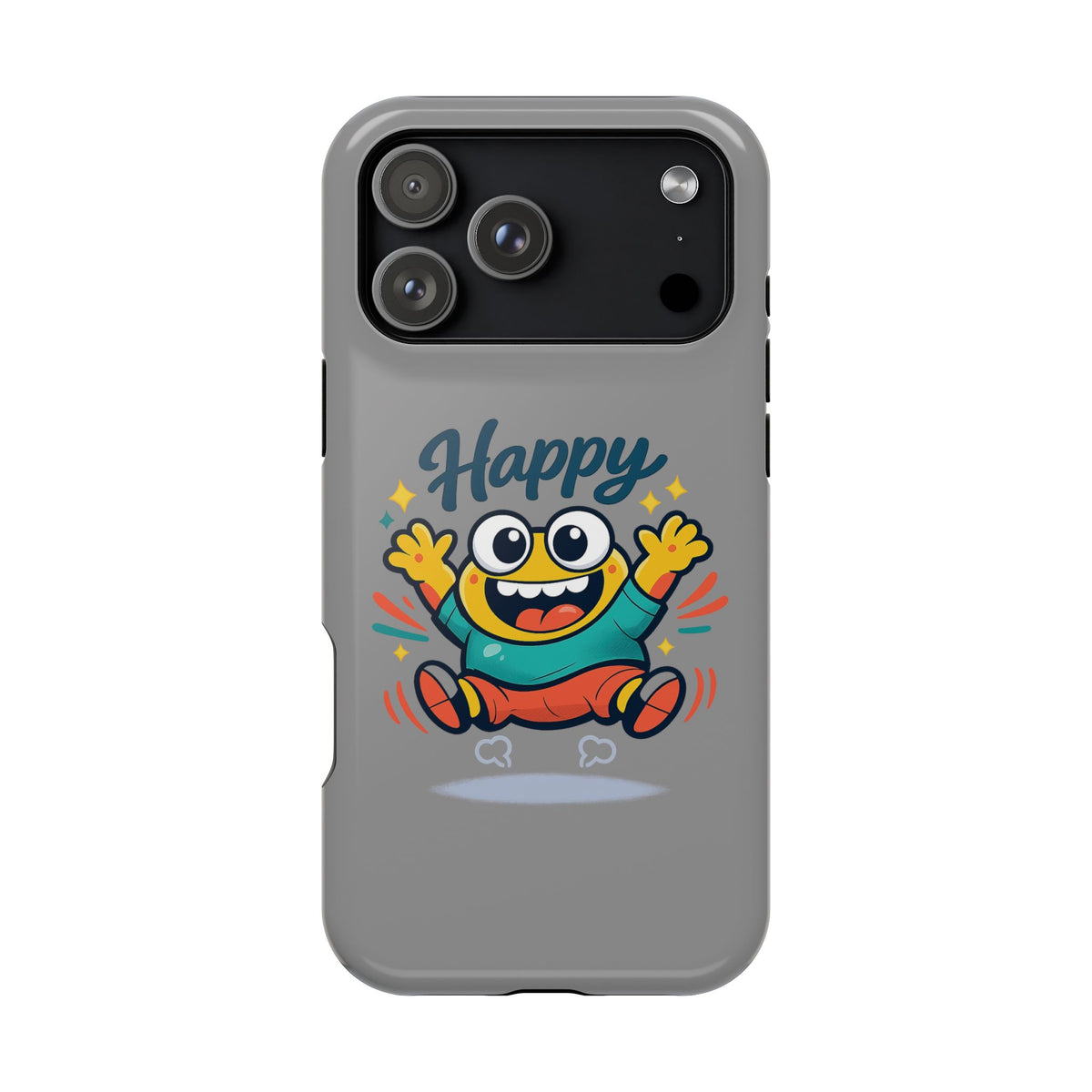 Happy Monster Magnetic Protective Phone Case Gray