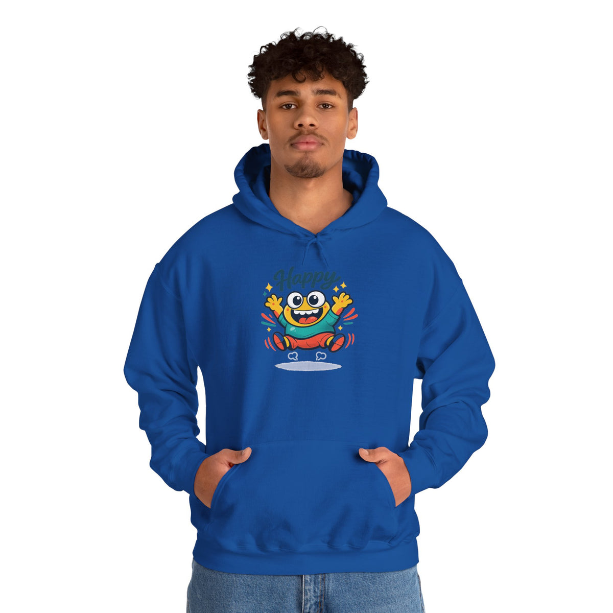 Happy Blob Cartoon Hoodie Kawaii Mood Graphic
