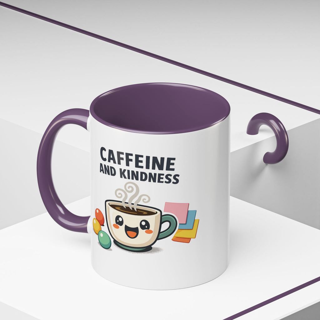 Caffeine and Kindness Coffee Mug – Ceramic Accent Mug (11oz / 15oz)