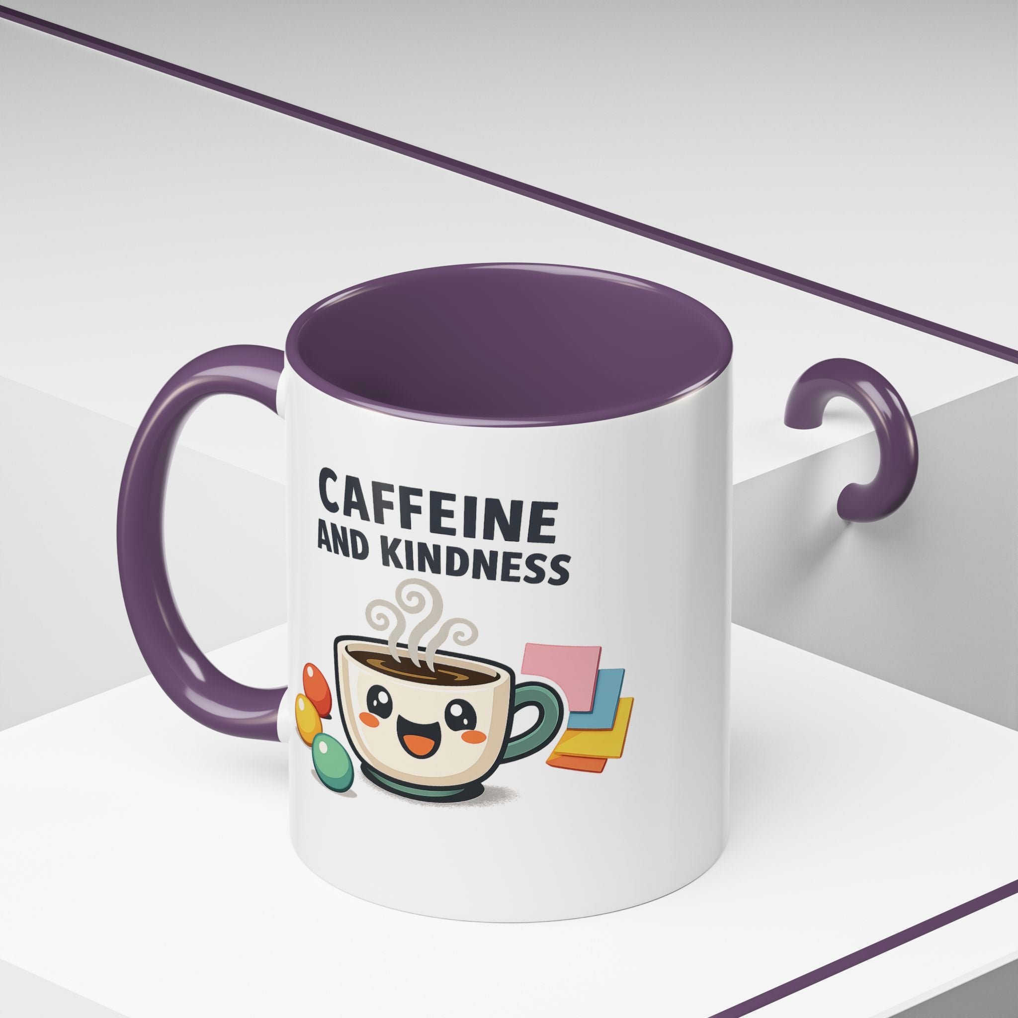 Caffeine and Kindness Coffee Mug – Ceramic Accent Mug (11oz / 15oz)