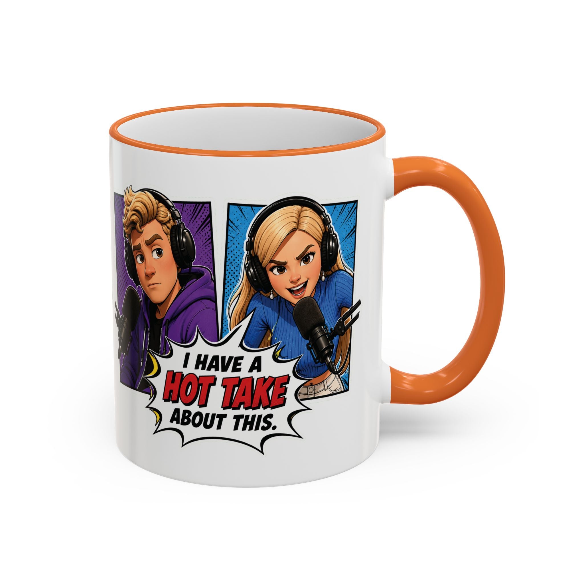 Jake And Emma Hot Take Accent Rim Mug – I Have A Hot Take About This Comic Coffee Cup (11oz/15oz)