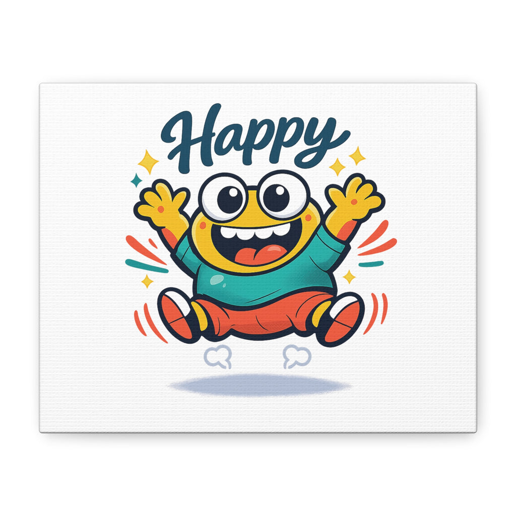 Happy Blob Cartoon Canvas | Bold Cartoon, Thick Outline, Kawaii Minimal
