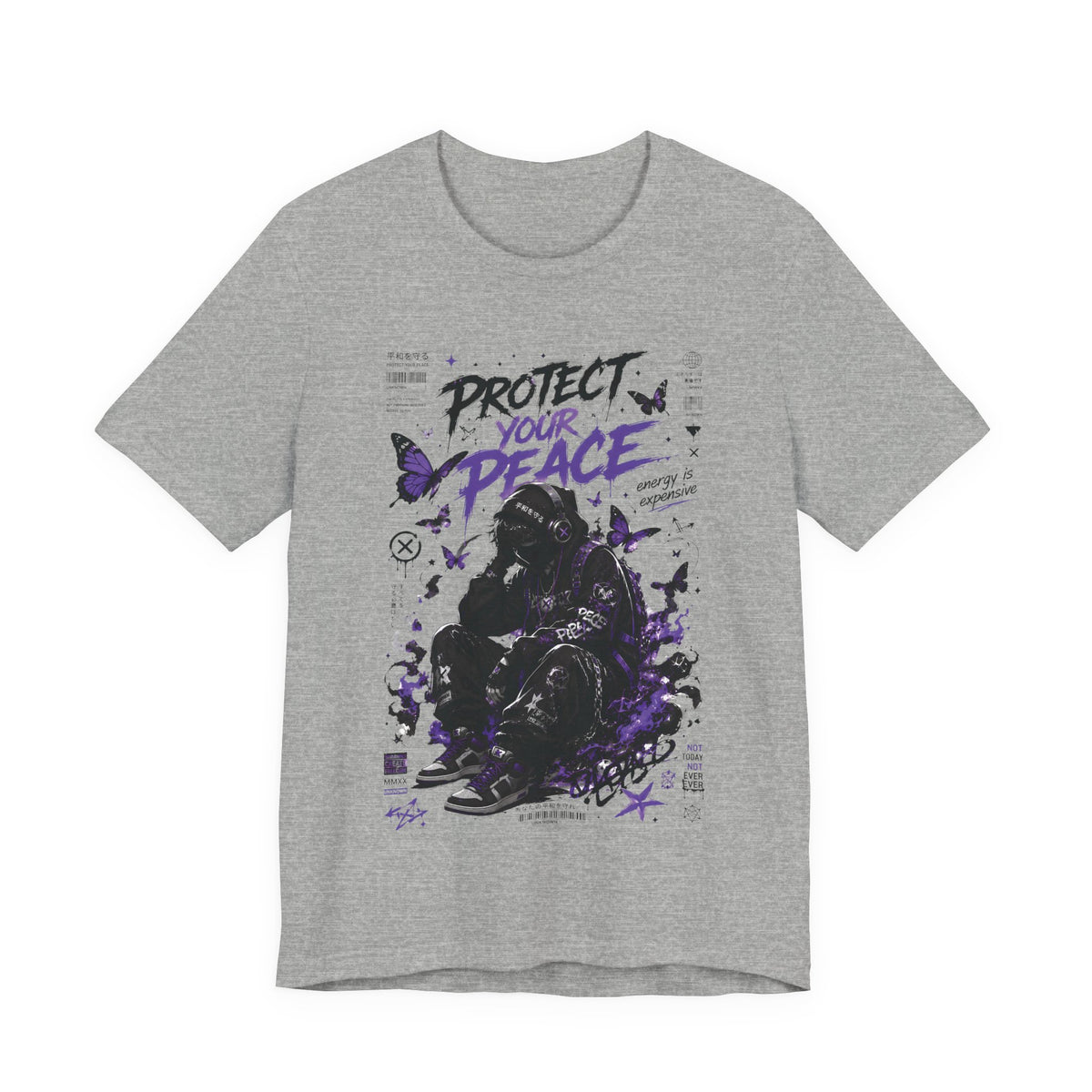 Protect Your Peace Gothic Butterfly Graphic T Shirt