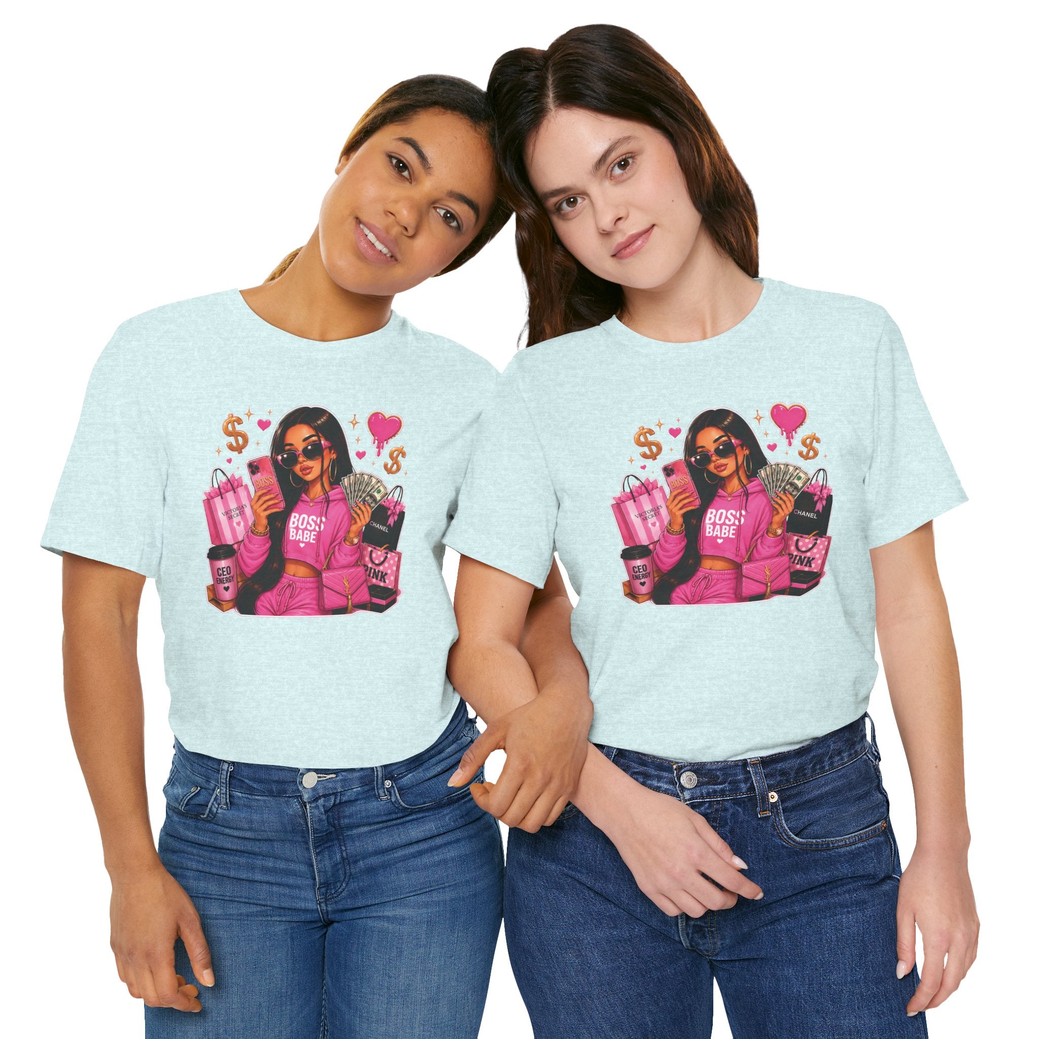 Boss Babe Pink Fashion Tee — Women’s Glam Money & Shopping Graphic Shirt