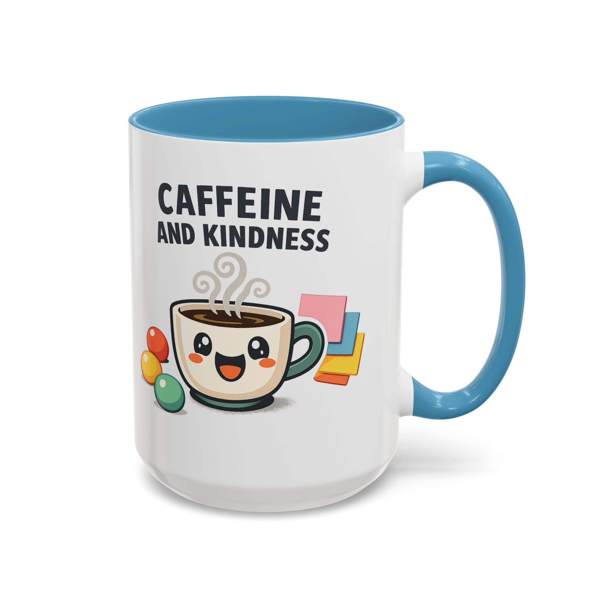 Caffeine and Kindness Coffee Mug – Ceramic Accent Mug (11oz / 15oz)