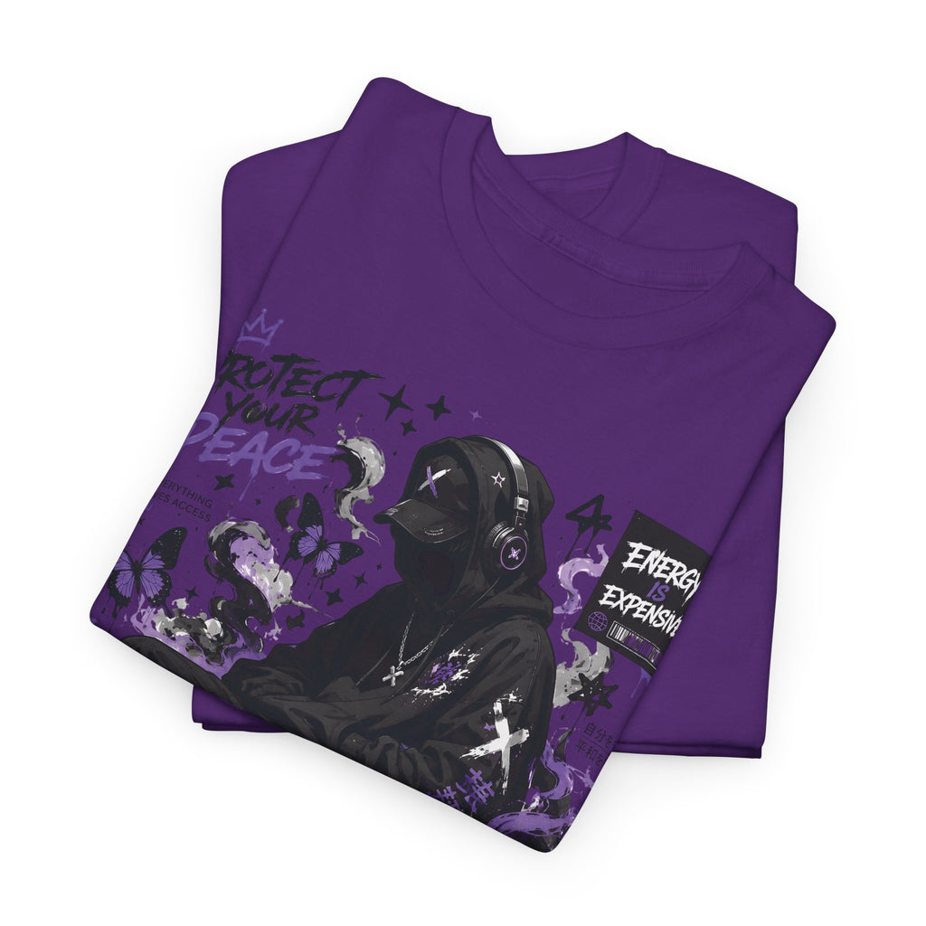 Peacekeeper Anime Graphic Tee — Purple Aesthetic Streetwear