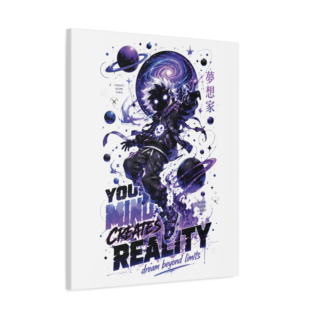 Space Astronaut Canvas Print — “You Mind Creates Reality” Inspirational Wall Art