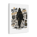 Motivational Street Art Canvas — "Become Who You Needed" Stretched Matte Print