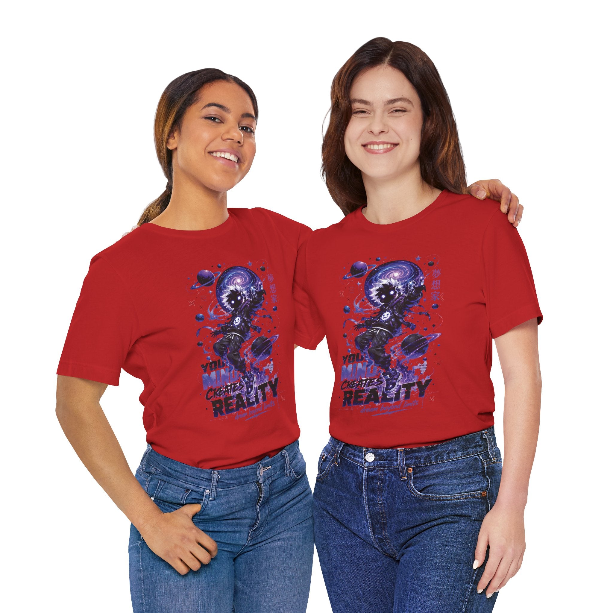 Astronaut Galaxy Tee — "Your Mind Creates Reality" Space Graphic T-Shirt