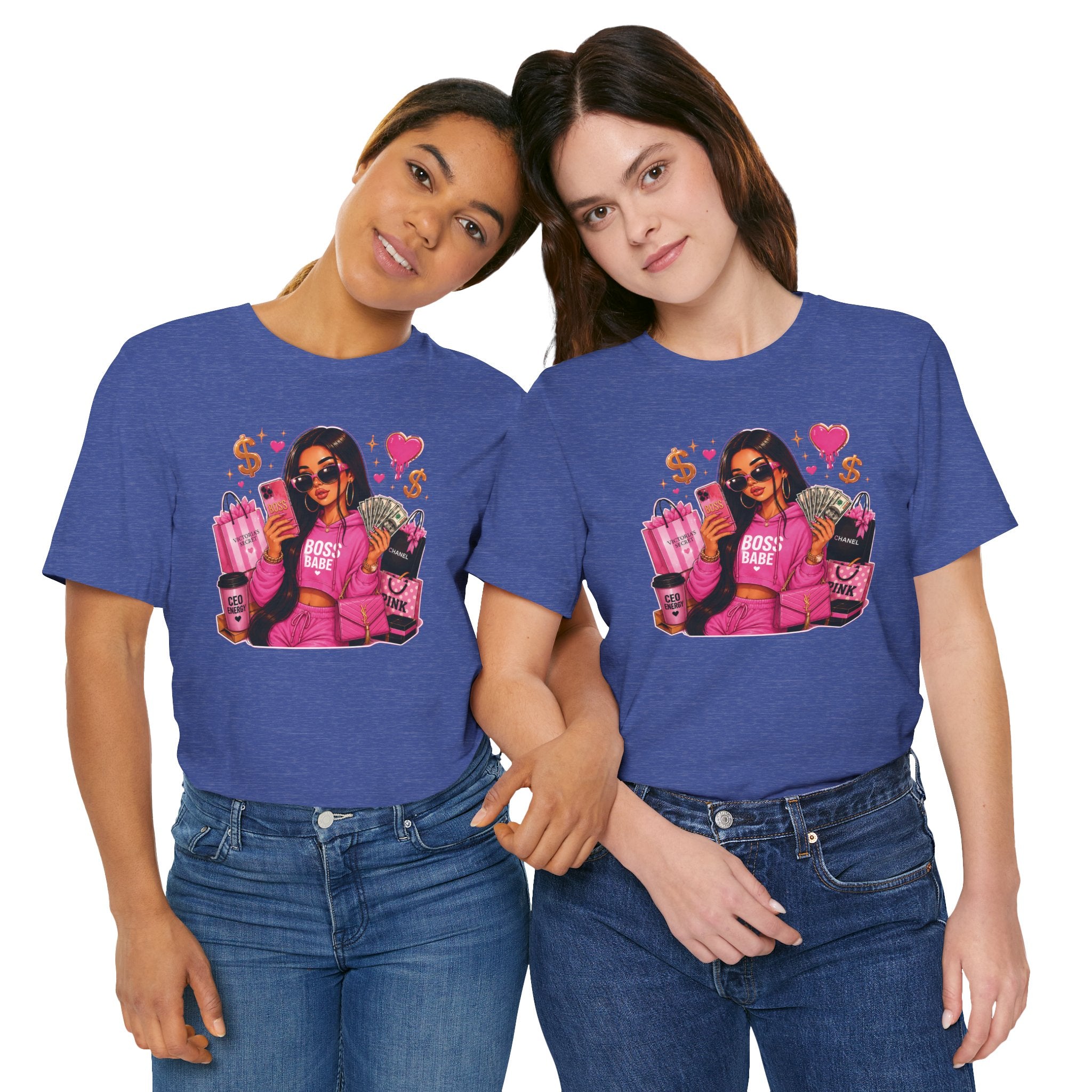 Boss Babe Pink Fashion Tee — Women’s Glam Money & Shopping Graphic Shirt