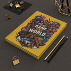 Soccer Journal — "One Game One World" Hardcover Notebook with Customizable Name & Number