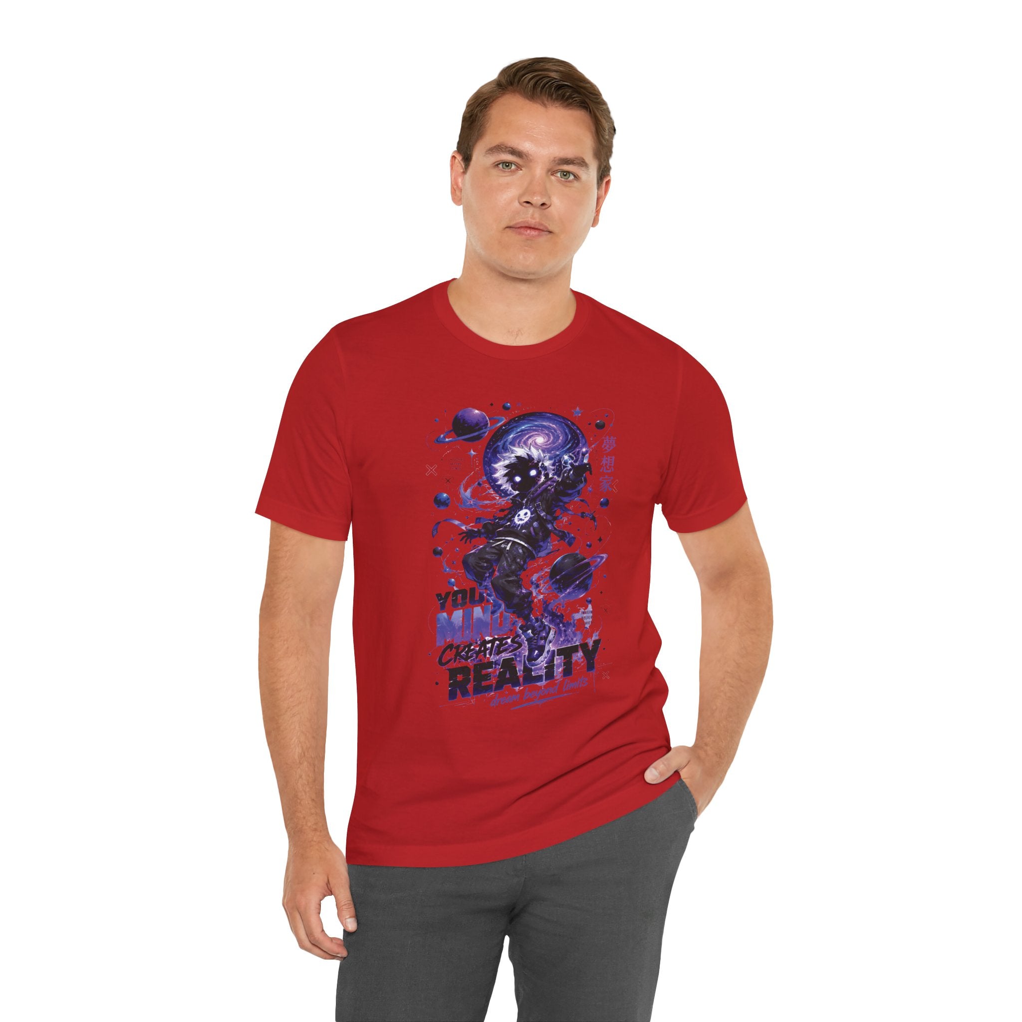 Astronaut Galaxy Tee — "Your Mind Creates Reality" Space Graphic T-Shirt