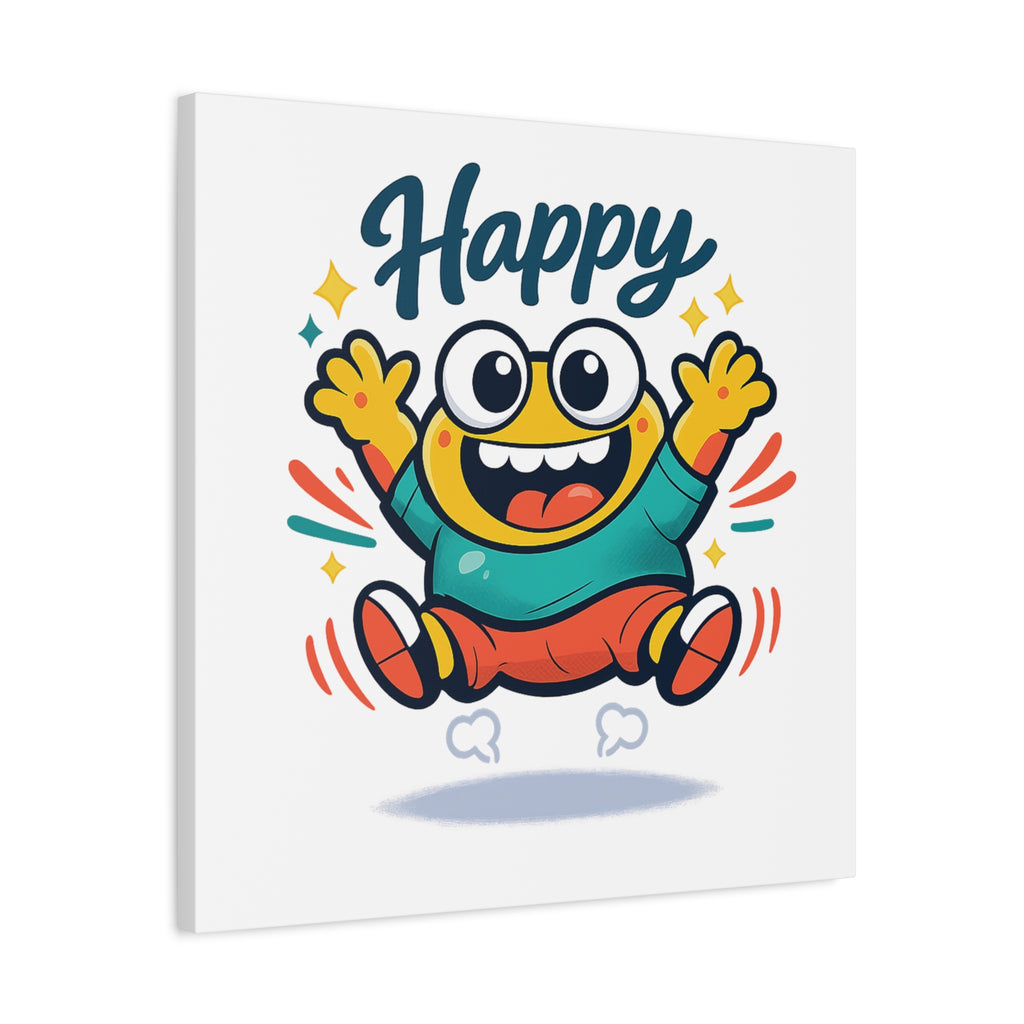Happy Blob Cartoon Canvas | Bold Cartoon, Thick Outline, Kawaii Minimal