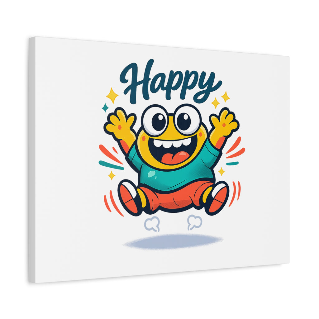 Happy Blob Cartoon Canvas | Bold Cartoon, Thick Outline, Kawaii Minimal
