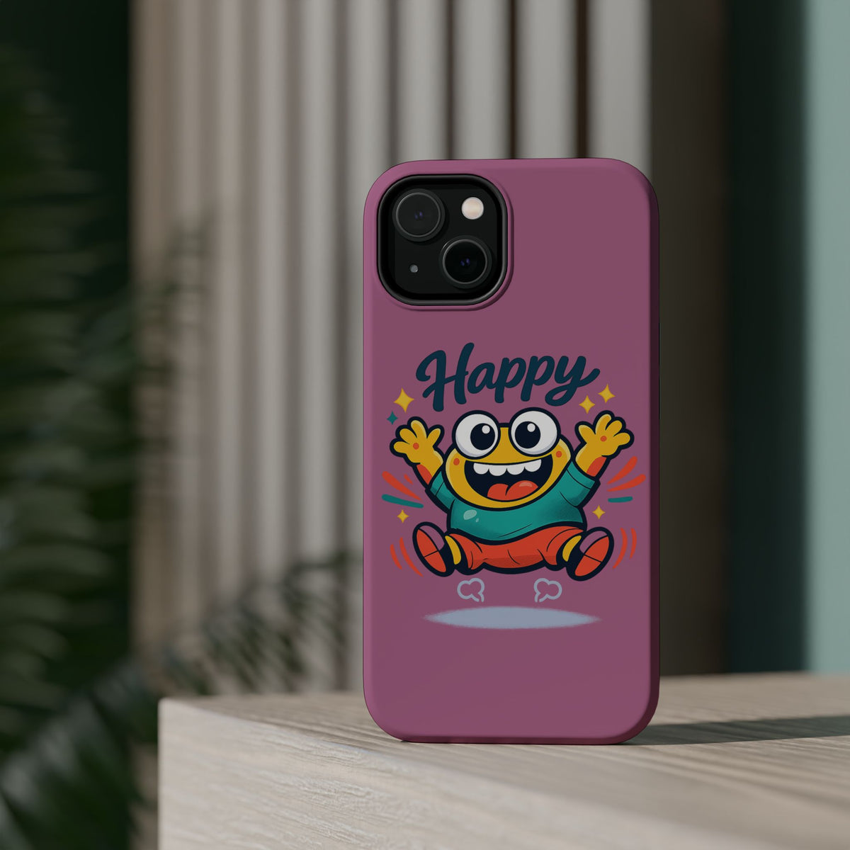 Happy Monster Magnetic Protective Phone Case Pink