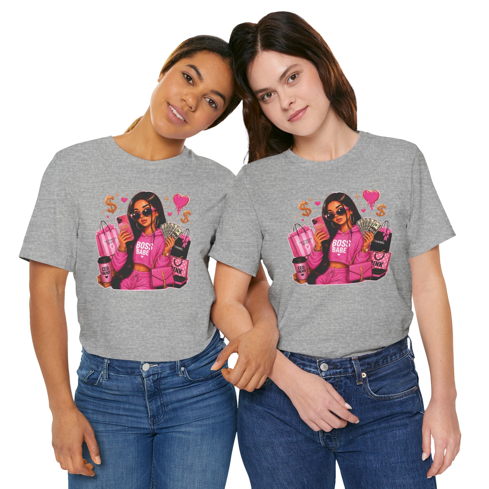 Boss Babe Pink Fashion Tee — Women’s Glam Money & Shopping Graphic Shirt