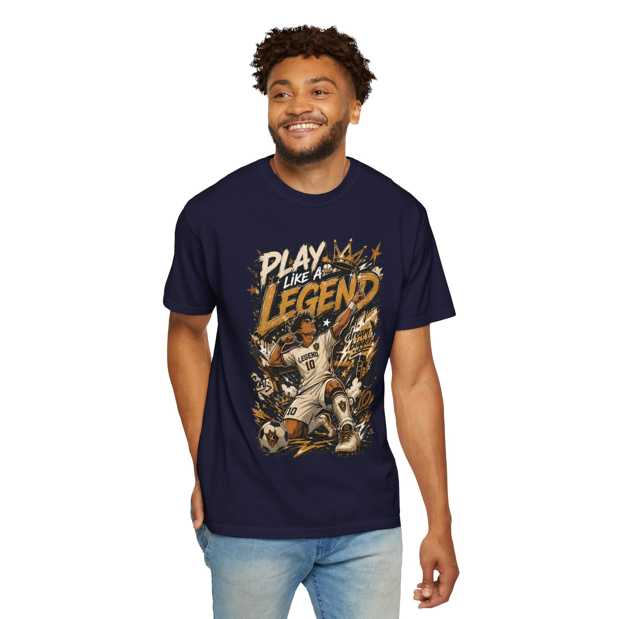 Play Like a Legend Soccer T-Shirt — Vintage Goal Celebration Graphic Tee
