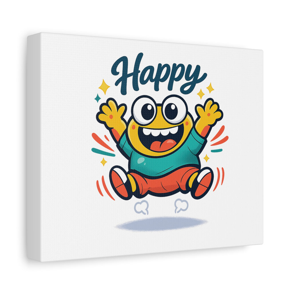 Happy Blob Cartoon Canvas | Bold Cartoon, Thick Outline, Kawaii Minimal