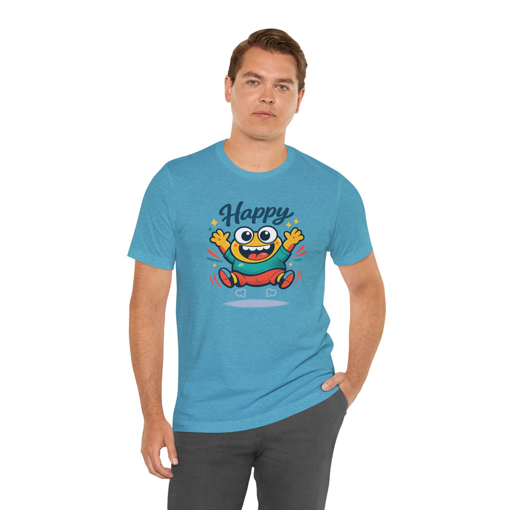 Happy Mood Blob Tee | kawaii minimal, thick outline emoji cartoon