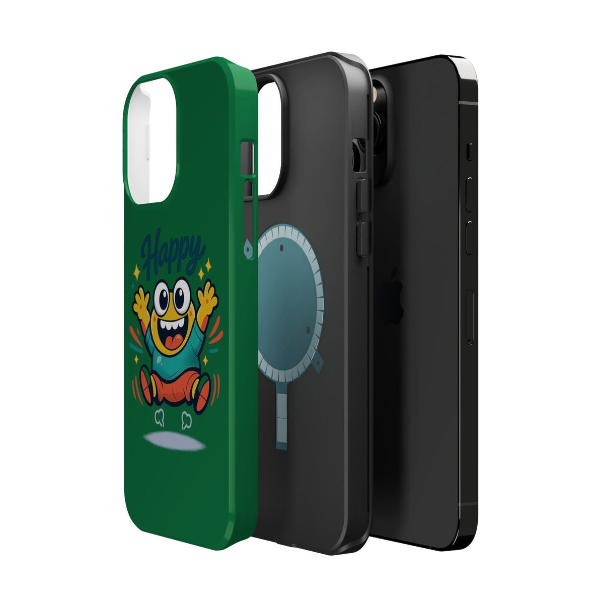 Happy Monster Magnetic Protective Phone Case Green