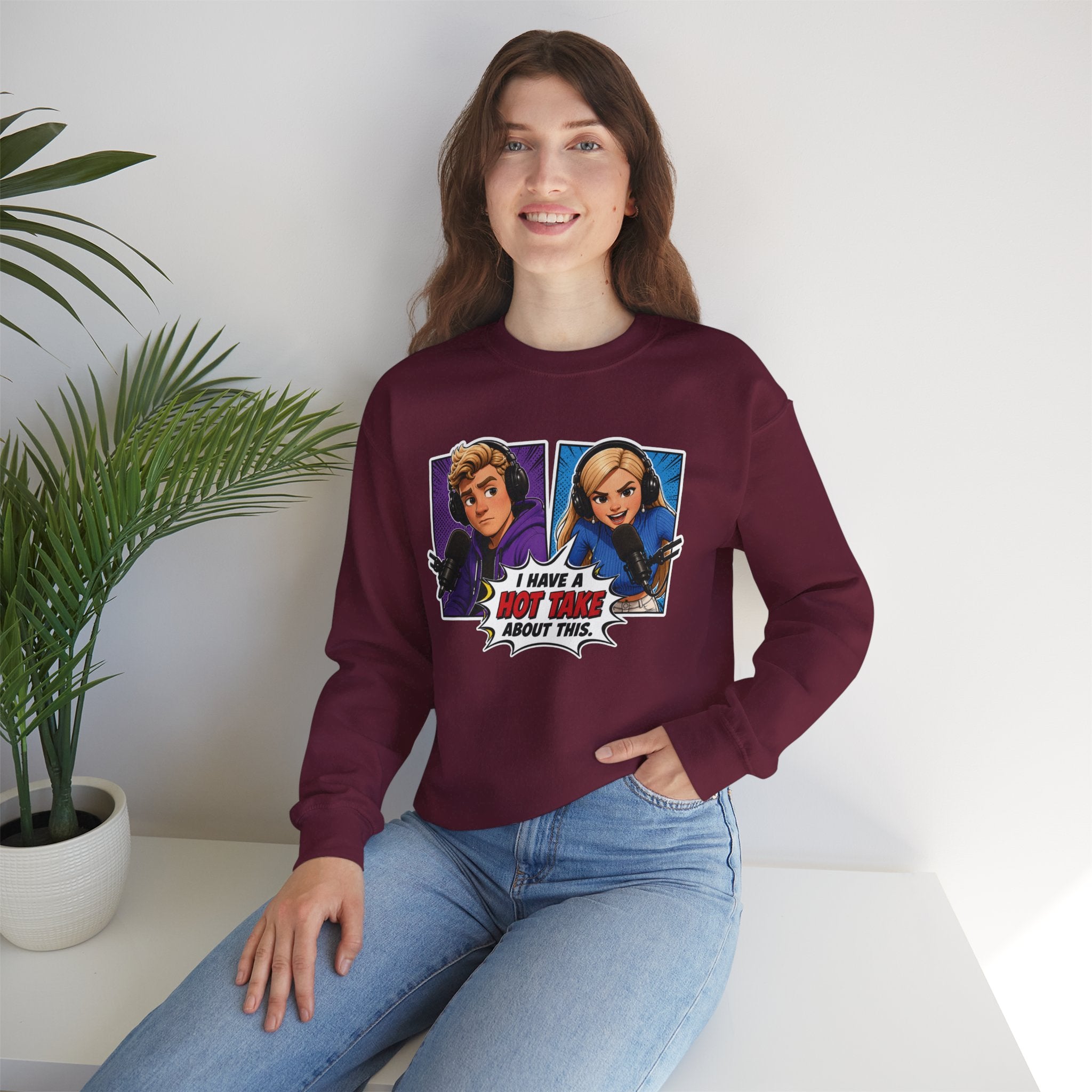 Hot Take Central I Have a Hot Take About This Pop Art Crewneck Sweatshirt