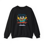 Happy Blob Cartoon Crewneck Sweatshirt | kawaii minimal, thick outline