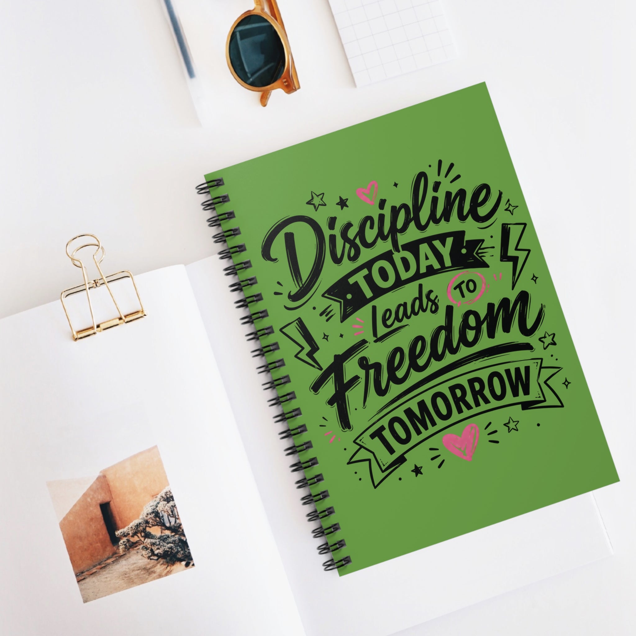Discipline Today Leads to Freedom Tomorrow — Spiral Notebook (Ruled)