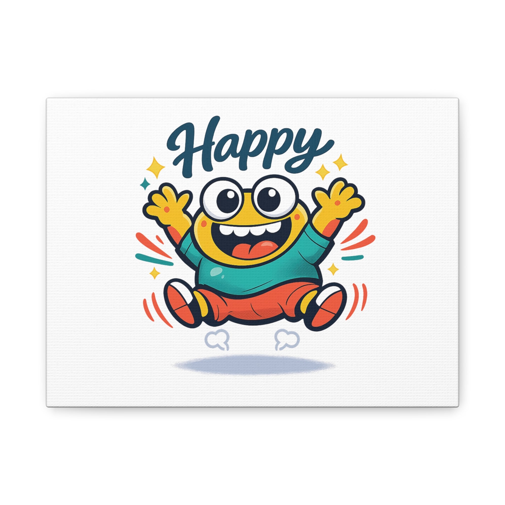 Happy Blob Cartoon Canvas | Bold Cartoon, Thick Outline, Kawaii Minimal