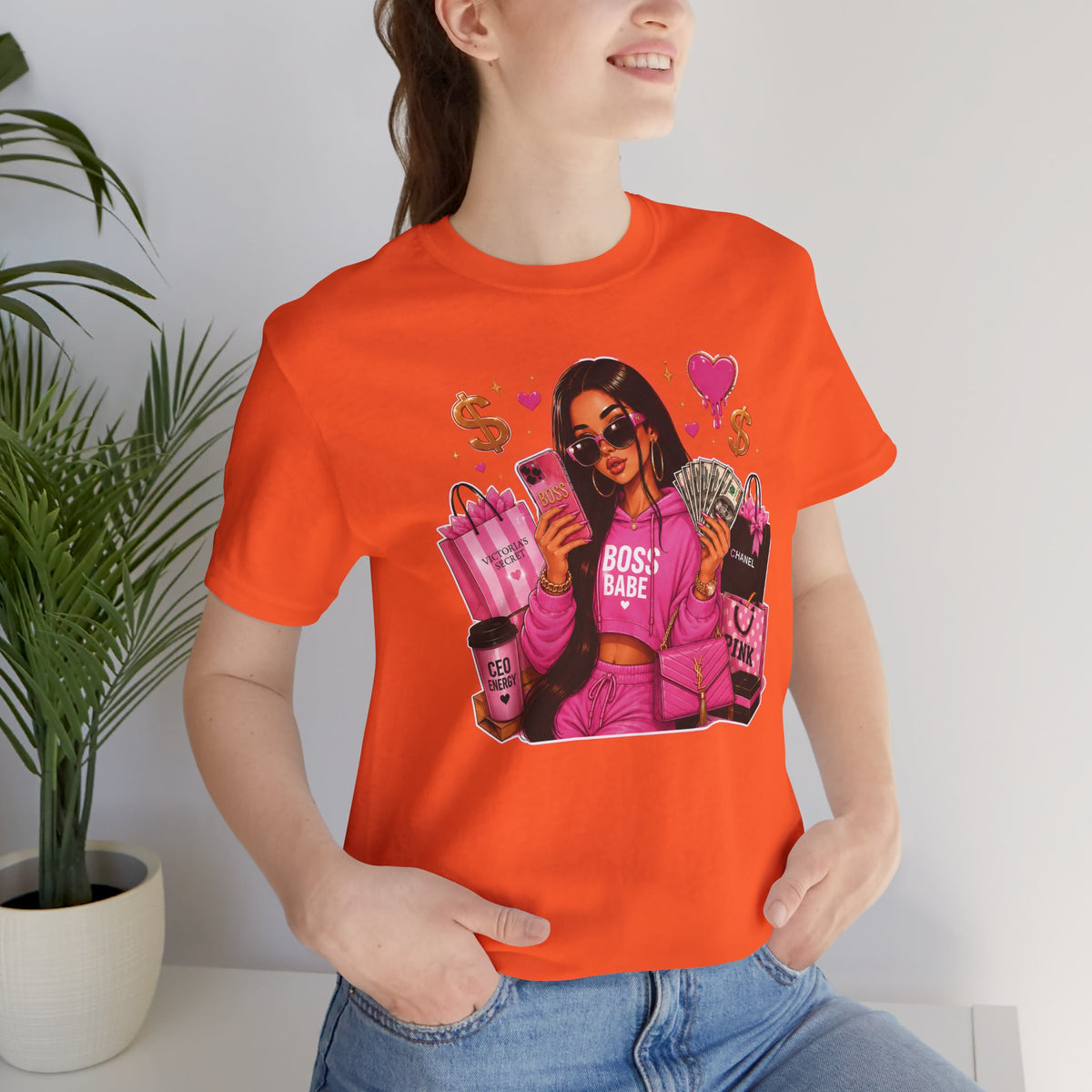 Boss Babe Pink Fashion T Shirt Glam Shopping Graphic Tee